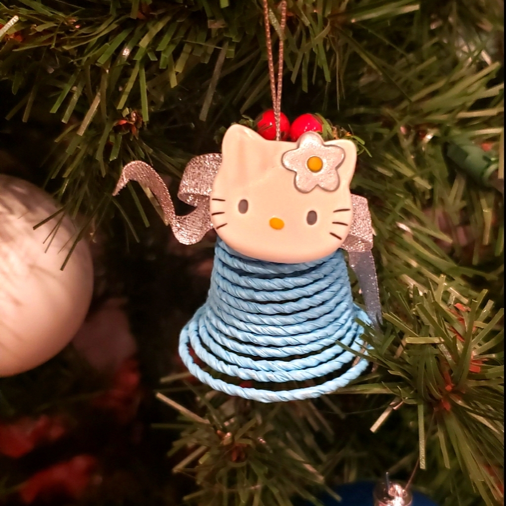 Hello Kitty Bell Ornament (Blue)